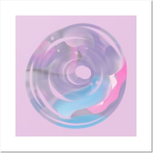 Purple and pink Pastel paint abstract galaxy Posters and Art